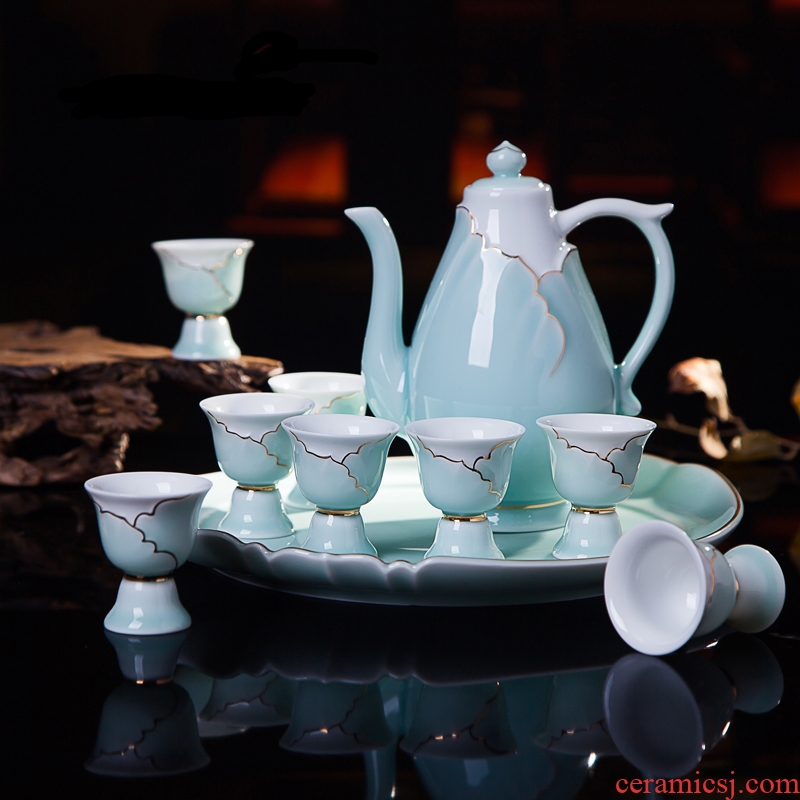 The Product jue see colour wine suits for jingdezhen ceramic wine can match wine wine wine bottle glass liquor plate