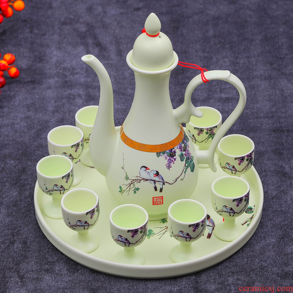 Jingdezhen ceramic wine wine set points of archaize goblet home wine pot liquor cup kit a small handleless wine cup