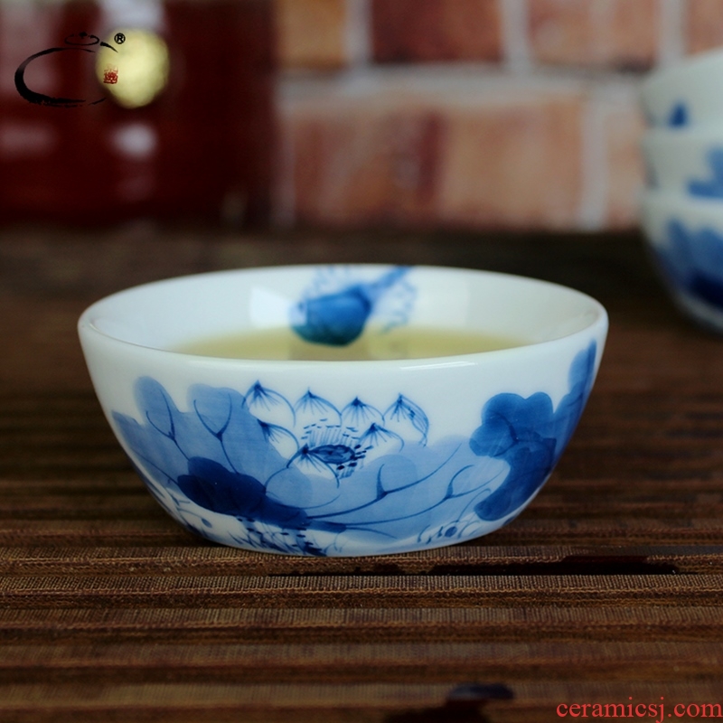 Jing DE sample tea cup and auspicious ceramics jingdezhen porcelain kung fu tea bowl hand - made puer tea cup personal cup