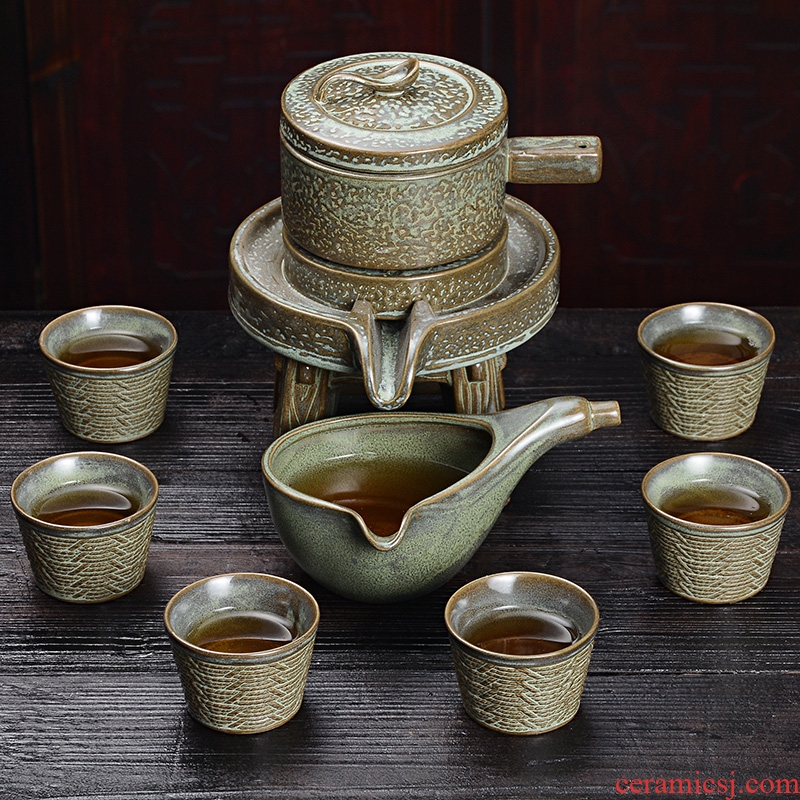 A good laugh, ceramics semi automatic kung fu tea set household teapot teacup lazy people make tea, tea sets
