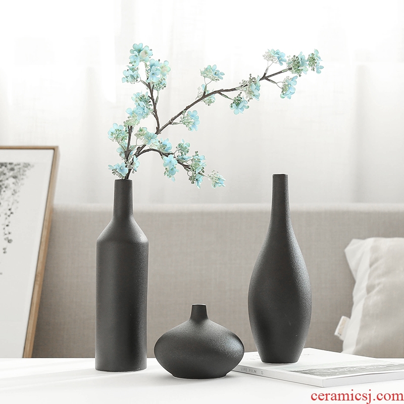 Modern new classical black ceramic vase household act the role ofing is tasted furnishing articles mesa adornment simulation flowers, dried flowers, flower arrangement