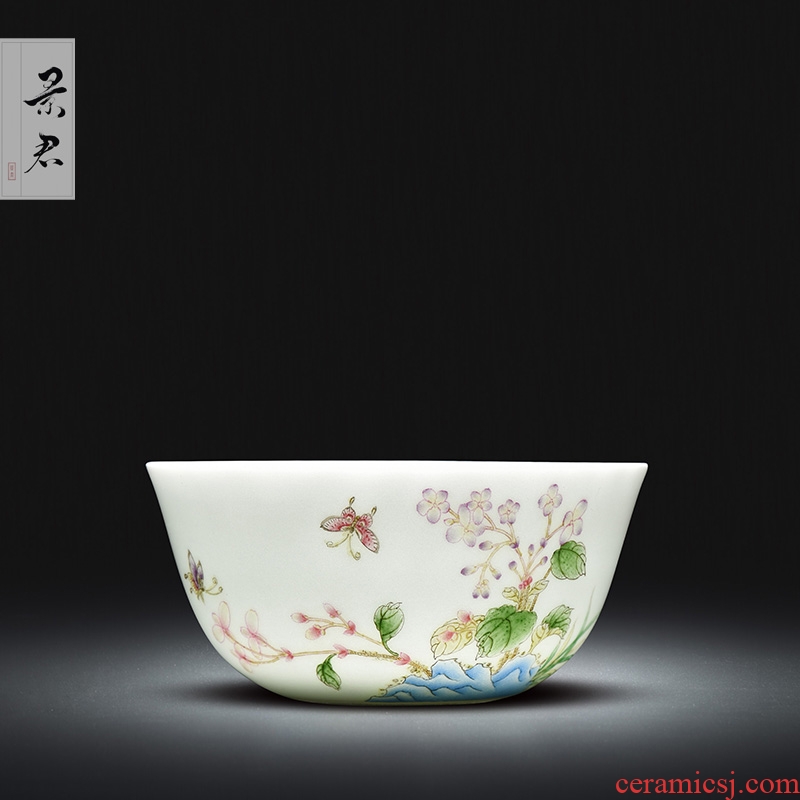 Jingdezhen porcelain enamel see colour of flowers and birds all hand sample tea cup kung fu tea cup ceramic cup personal Lord