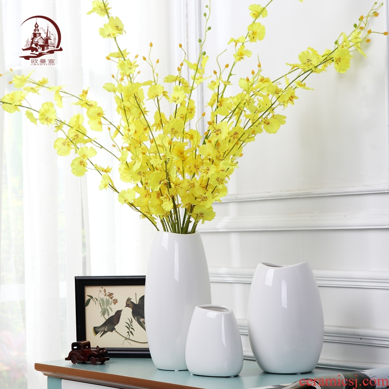 I and contracted ceramic insert white vase creative living room TV cabinet table household decorates porch dried flowers