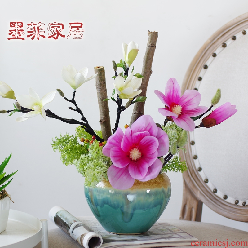 New Chinese style ceramic furnishing articles household act the role ofing is tasted American butterfly orchid simulation soft floral suit sitting room adornment ornament