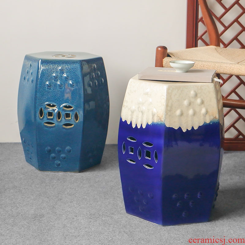 Jingdezhen archaize the six - party up with glazed pottery CiGu who soft outfit of new Chinese style porch in cool shoes who toilet who pier