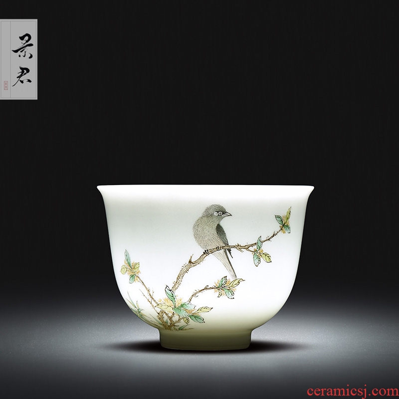 JingJun jingdezhen porcelain enamel see all hand sample tea cup kung fu tea cup ceramic cup personal Lord