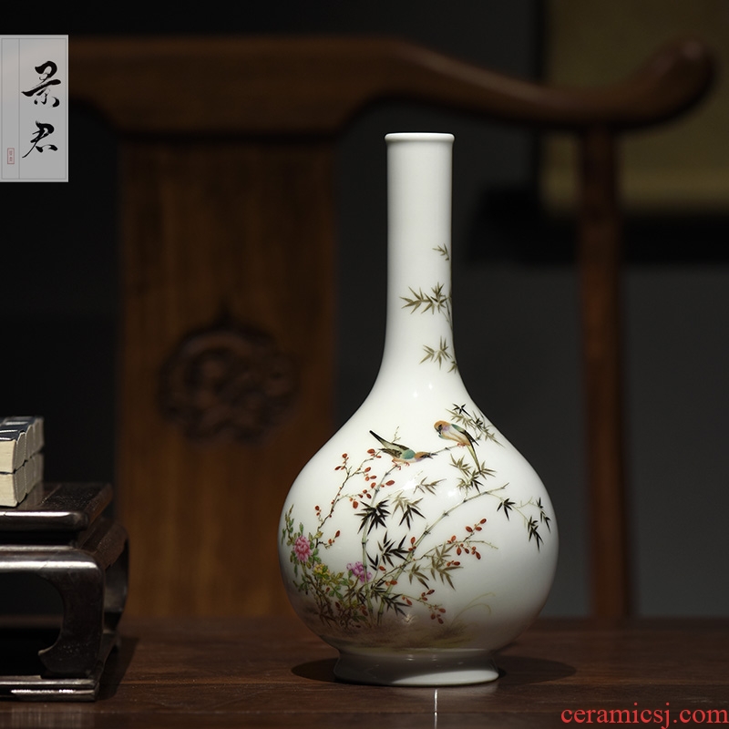 The Master of jingdezhen famille rose porcelain hand - made Chinese vase sitting room porch decoration ceramics handicraft furnishing articles