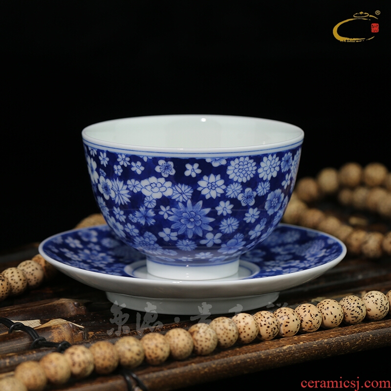 And auspicious jingdezhen masters cup kung fu tea cup jingdezhen ceramic sample tea cup saucer saucer cup by hand