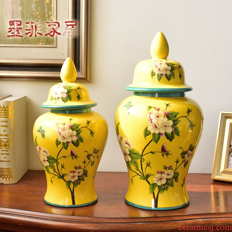 New Chinese style ceramic general furnishing articles can of American home sitting room of TV ark, wine porch household adornment ornament