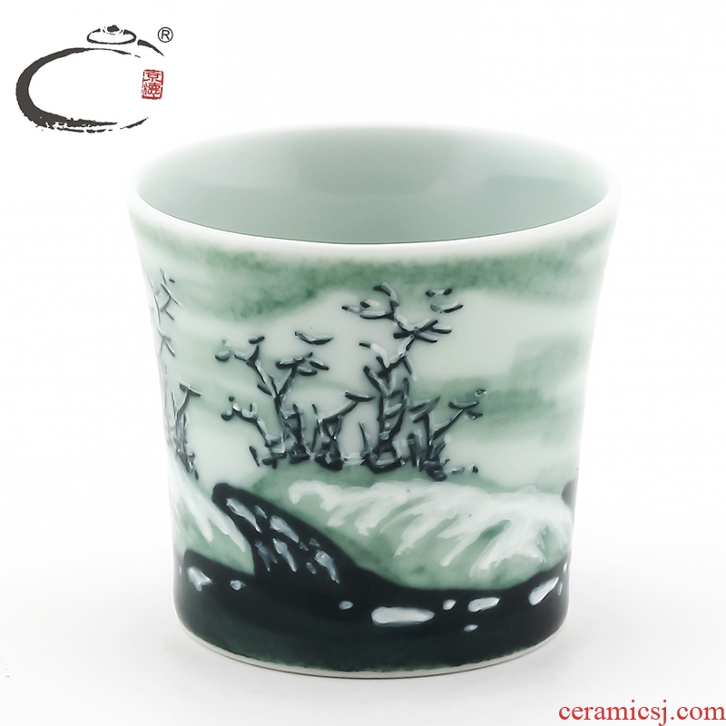 And auspicious jing DE collection variable snow cup jingdezhen ceramic hand - made teacup sample tea cup master cup by hand