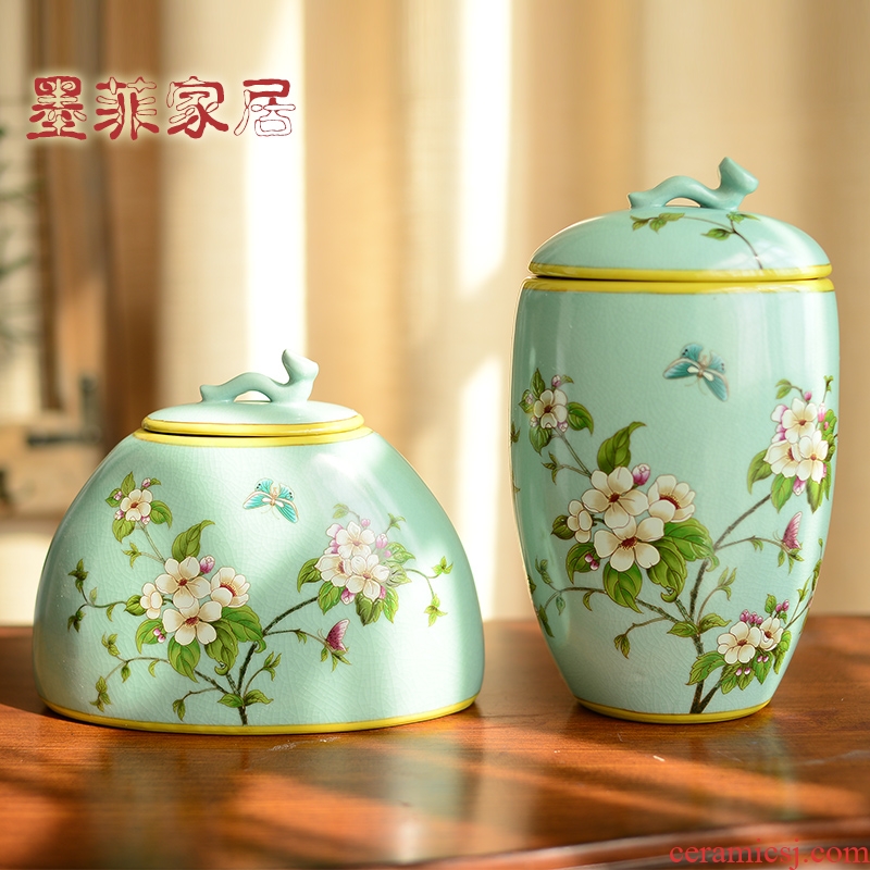 American hand - made ceramic furnishing articles of the new Chinese style living room wine porch rich ancient frame household soft adornment handicraft decoration