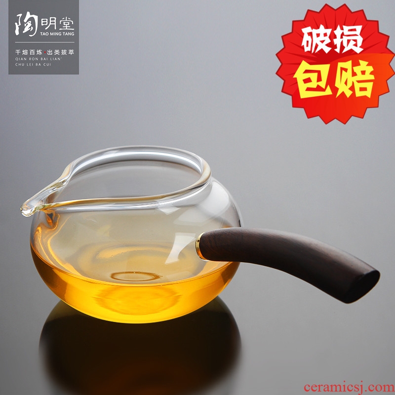 Reasonable TaoMingTang heat - resistant glass cup ebony left to deliver transparent cup kung fu tea tea tea sea points