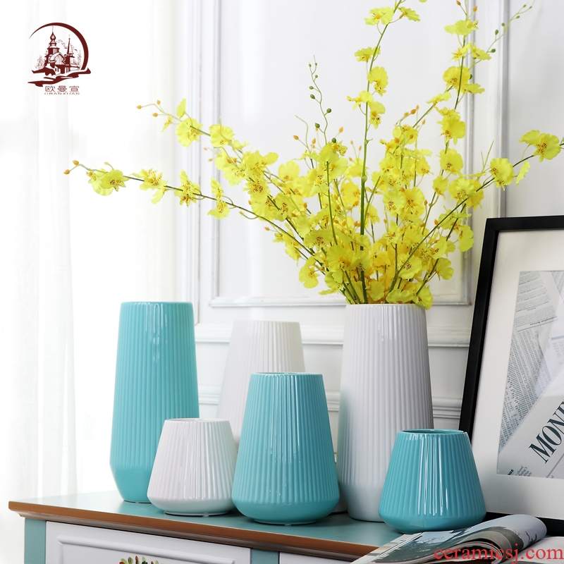 Modern ceramic creative white vase contracted sitting room TV ark of dry flower arranging home decoration furnishing articles