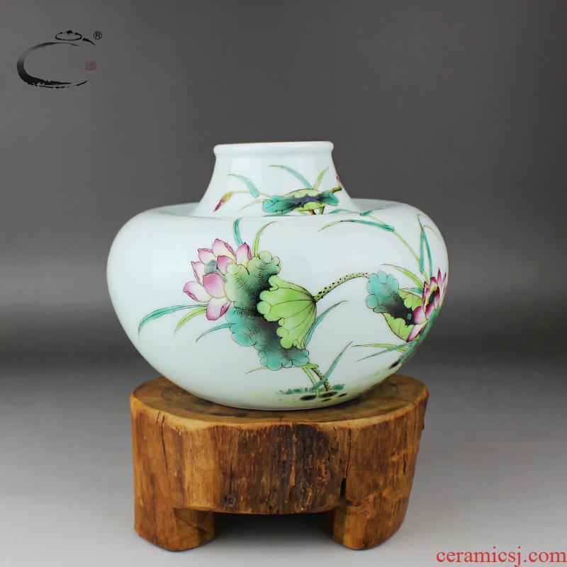 And auspicious pastel peaceful elegant POTS of jingdezhen ceramic tea pot hand - made ceramic jar airtight jar of tea set