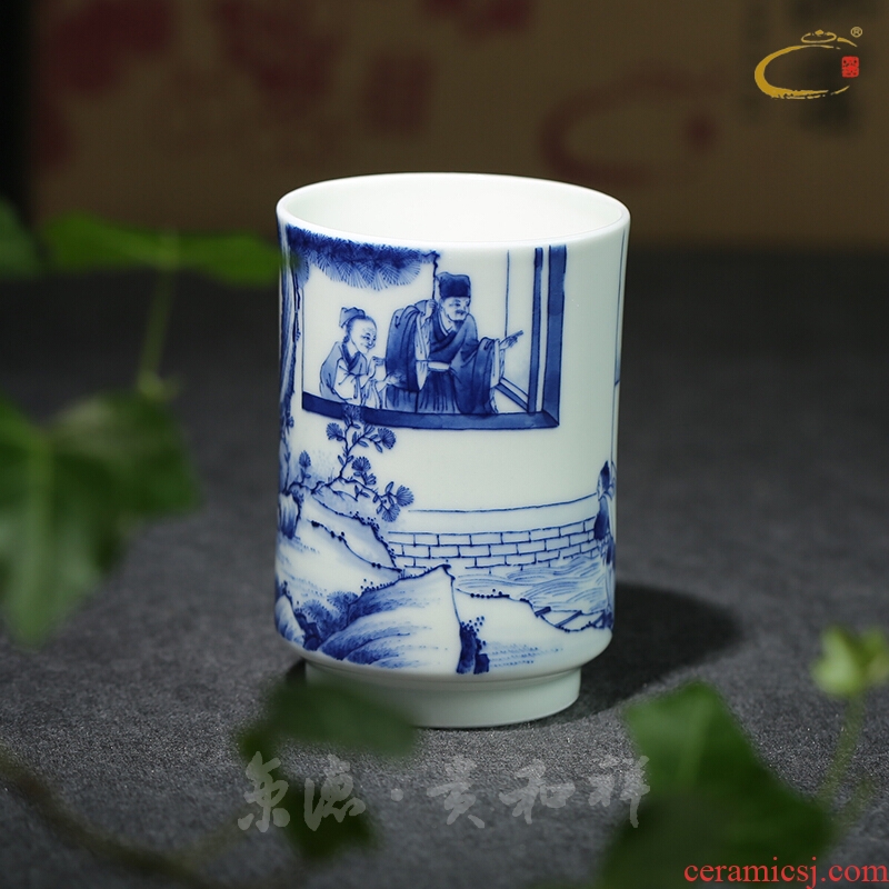 And auspicious jing DE jingdezhen ceramic sample tea cup tea, hand - made master kung fu tea cup of pure manual single CPU