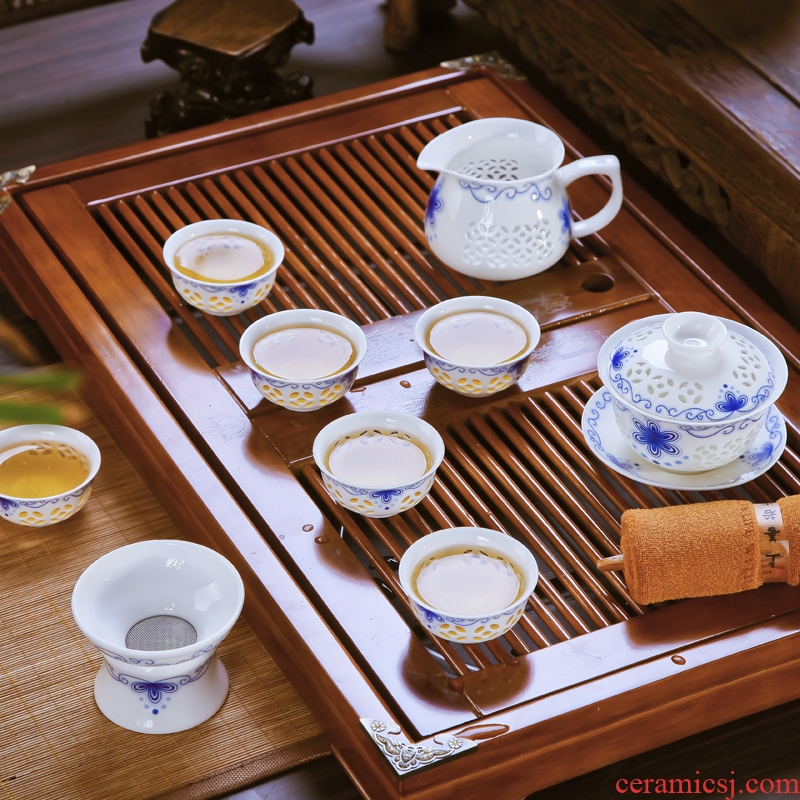 The Product jue jingdezhen porcelain and exquisite tea sets and exquisite tureen kung fu tea tea set gift set