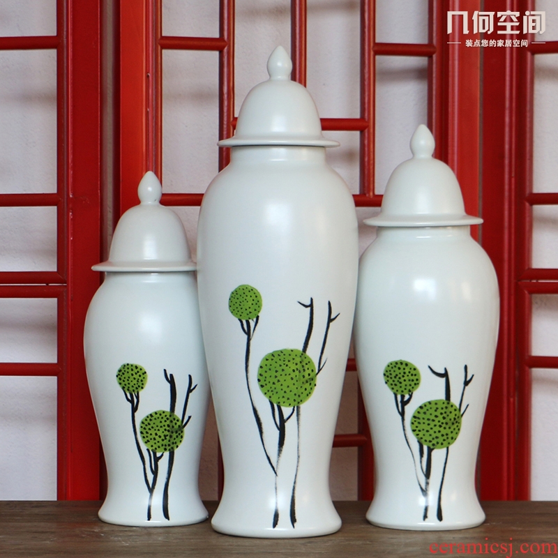 Jingdezhen European - style hand - made white dandelion general ceramic pot three - piece furnishing articles of modern creative household act the role ofing is tasted