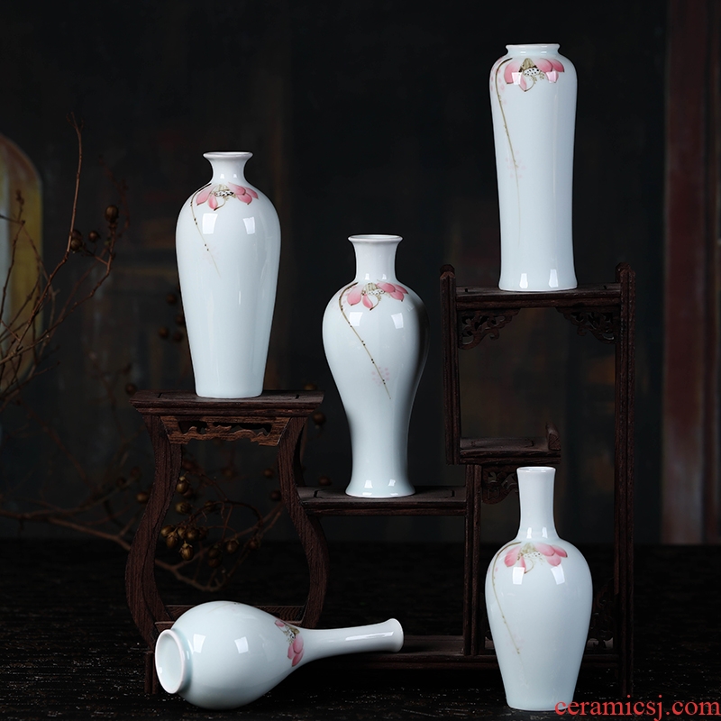 Jingdezhen porcelain vases, flower vase furnishing articles floret bottle flowers pet home rich ancient frame adornment