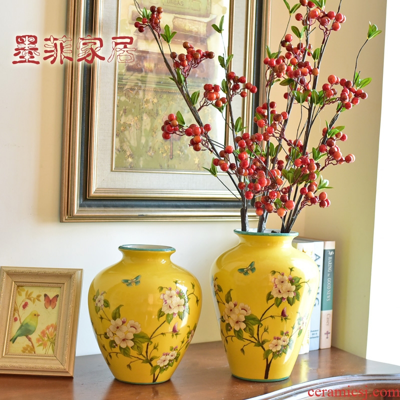 New Chinese style furnishing articles home decoration ceramic creative living room TV cabinet porch ark, antique vase decoration