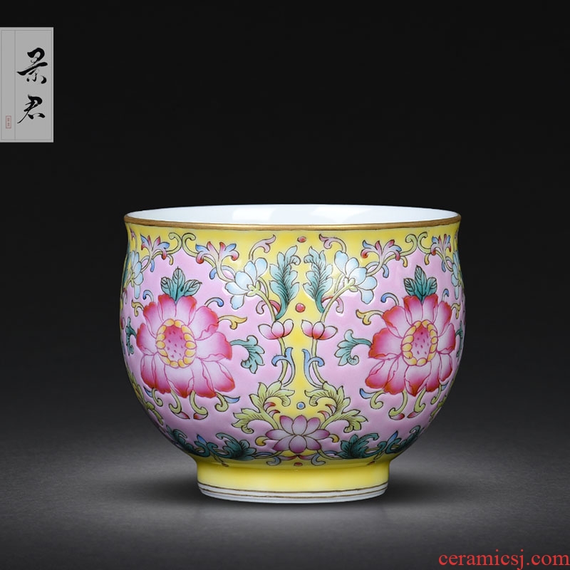 Hand - made JingJun jingdezhen ceramics colored enamel design all Hand sample tea cup cup masters cup