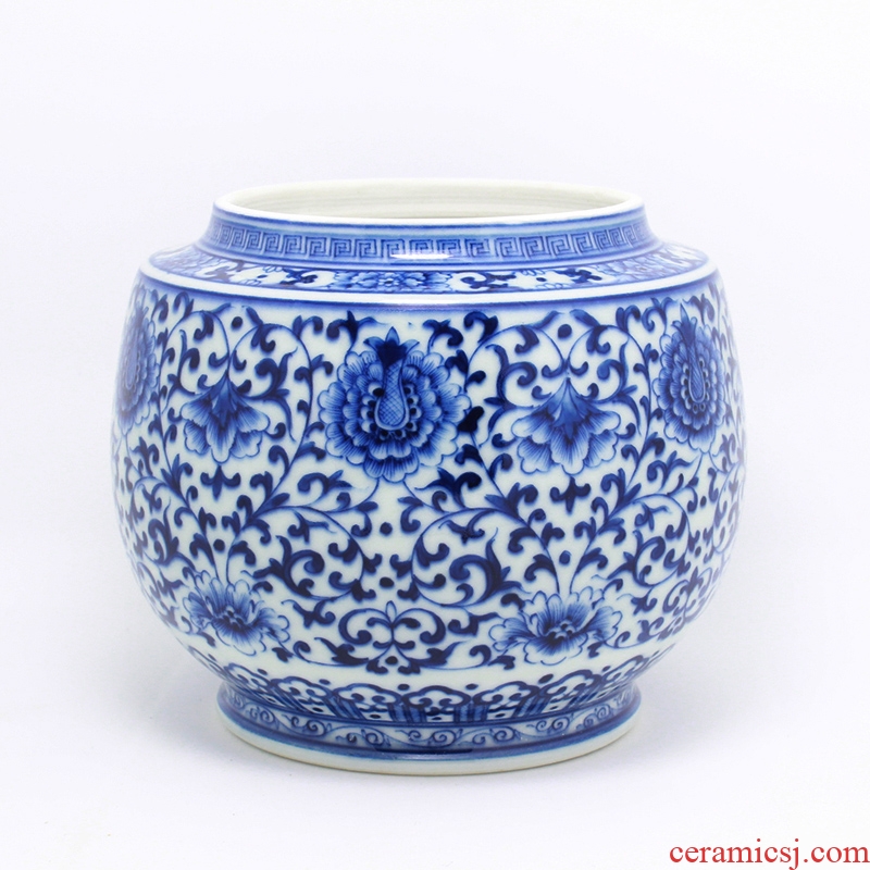 And auspicious, the lotus tea canister to jingdezhen manual hand - made ceramic pot seal storage tank gift POTS
