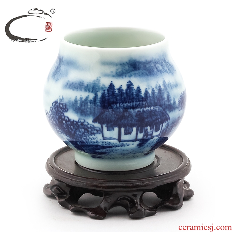 And auspicious jing DE treasure glair, the yunwu mountains, water cup of jingdezhen ceramic kung fu tea set sample tea cup tea cups