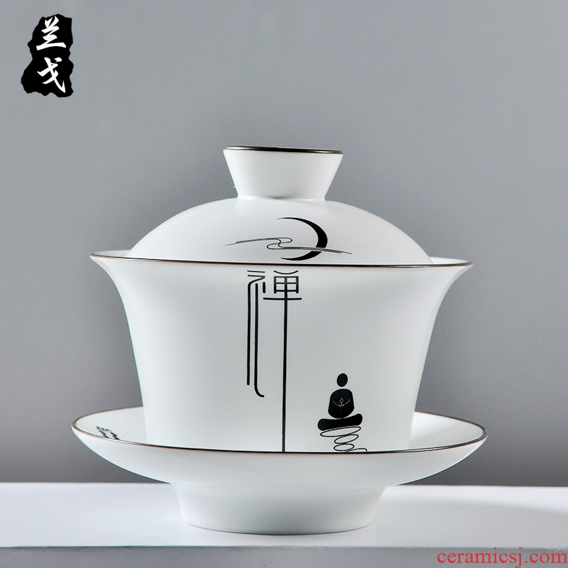 Having white porcelain tureen kung fu tea set suits for large ceramic bowl three home worship the bowl to bowl tea cup