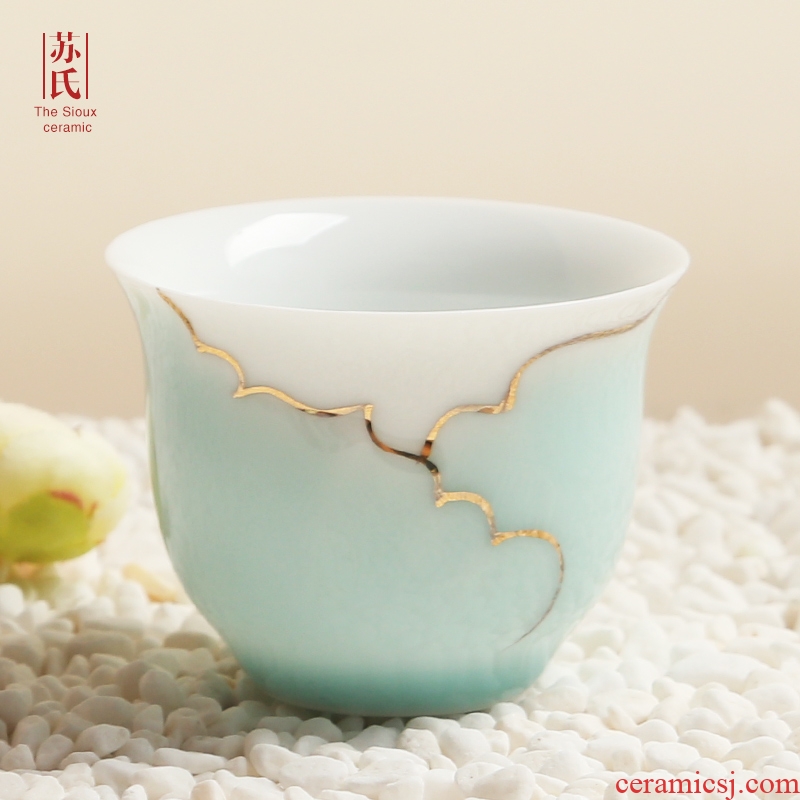 Su ceramic see colour sample tea cup hand - made ceramic cups item master kung fu tea tea taking is contracted