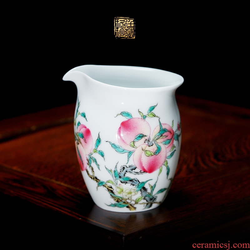 Jingdezhen kung fu tea set ceramic fair keller hand - made peach points of tea, tea accessories sea have a cup of tea