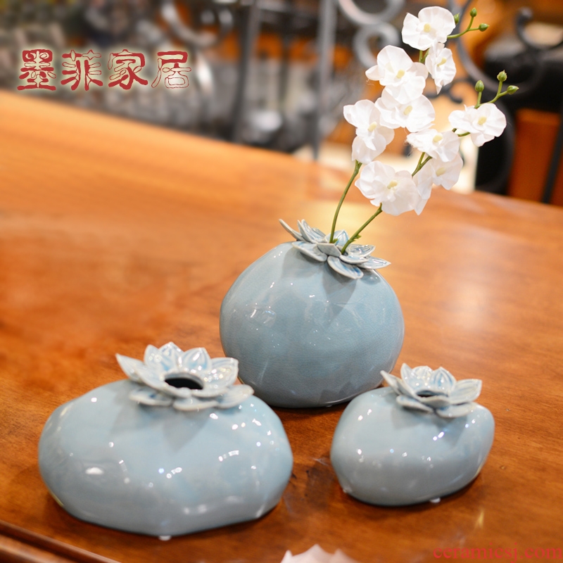 New Chinese style ceramic vase furnishing articles zen creative classic wine sitting room simulation flower art flower arranging home decoration