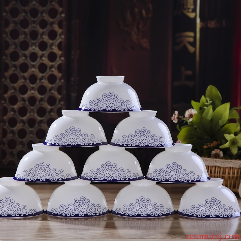 The Product jue jingdezhen ipads tableware bowls 4.5 inch rice bowls high anti hot bowl of 10
