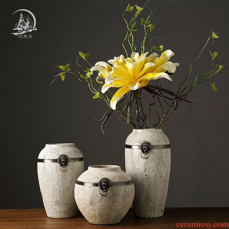 European ceramic decoration furnishing articles do plug-in coarse pottery vase creative Japanese home sitting room window arts and crafts