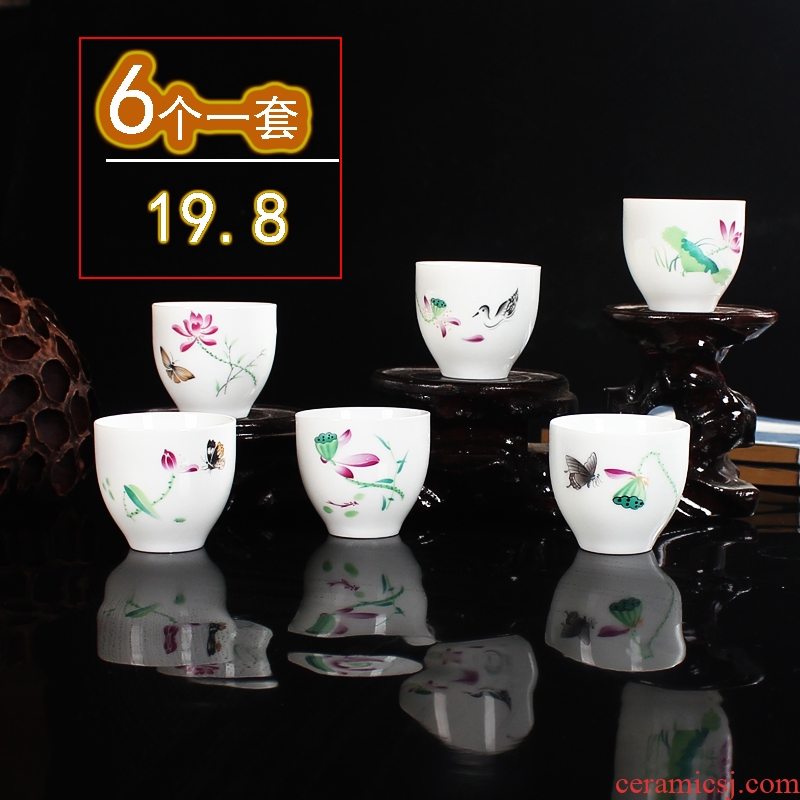 The Product jue jingdezhen time tea service master sample tea cup cup glass ceramic household single cup glass dual - purpose