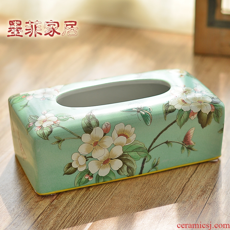 New Chinese style restoring ancient ways ceramic tissue box home sitting room tea table restaurant bedroom place napkins American smoke box