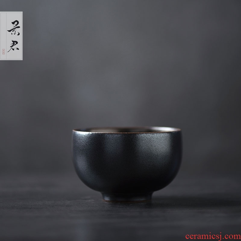 JingJun manual master cup tao Japanese zen coarse pottery teacup kung fu tea set small white tea light sample tea cup tea set
