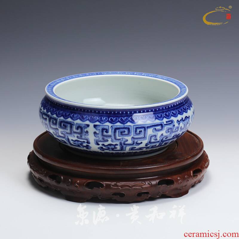 Beijing DE tea ware and auspicious jingdezhen ceramics by hand wash to kung fu tea tea accessories of blue and white peach tea