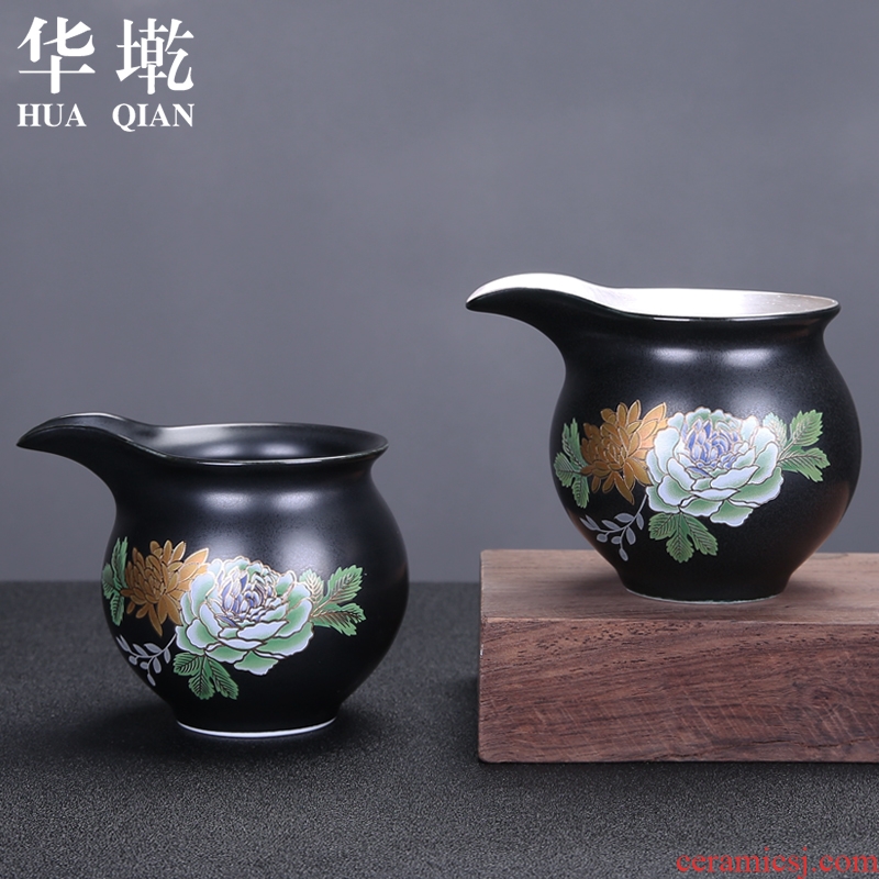 China Qian manual paint coppering. As 999 sterling silver ceramic fair keller kung fu tea tea sea Japanese machine hand grasp pot of tea