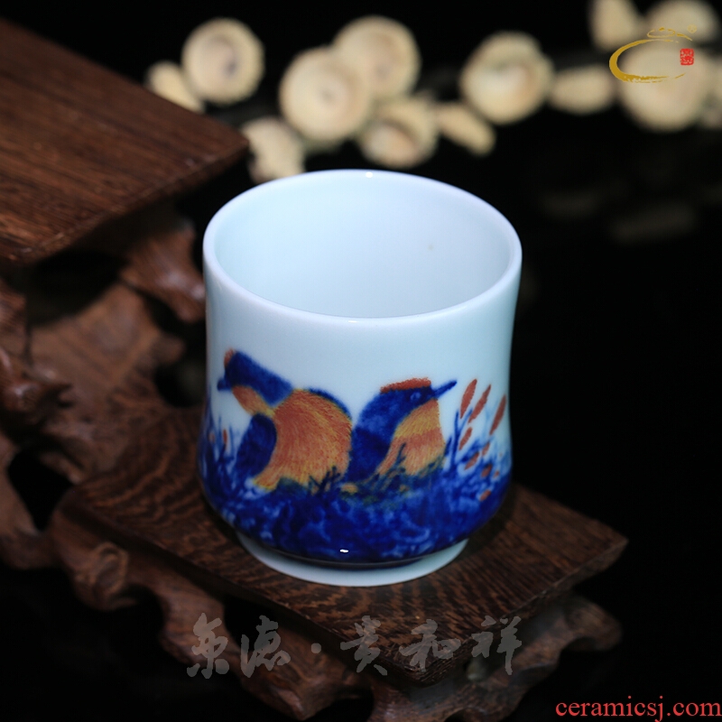 And auspicious jingdezhen hand - made kung fu tea set manual ceramic cups sample tea cup glair fresh master CPU