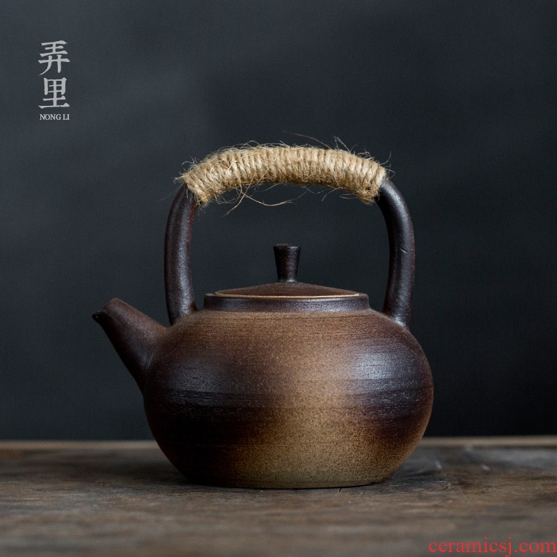 Get to burn pot of coarse pottery girder in manual kung fu tea set the teapot can raise ceramic teapot small single pot of restoring ancient ways