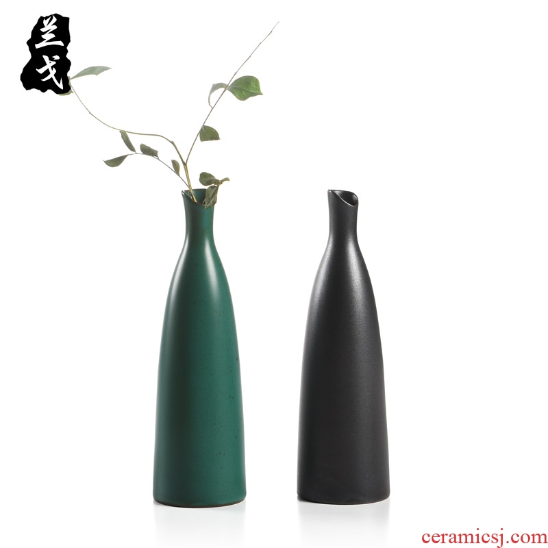 He zen flower implement manual coarse pottery vases, Japanese ceramics handicraft furnishing articles flower flower tea