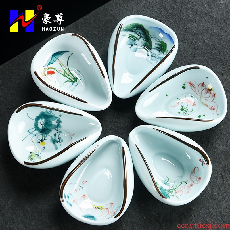 Hao chun tea hand - made ceramic kung fu tea tea tea holder with zero accessories tea is tea spoon teaspoon of white porcelain tea holder