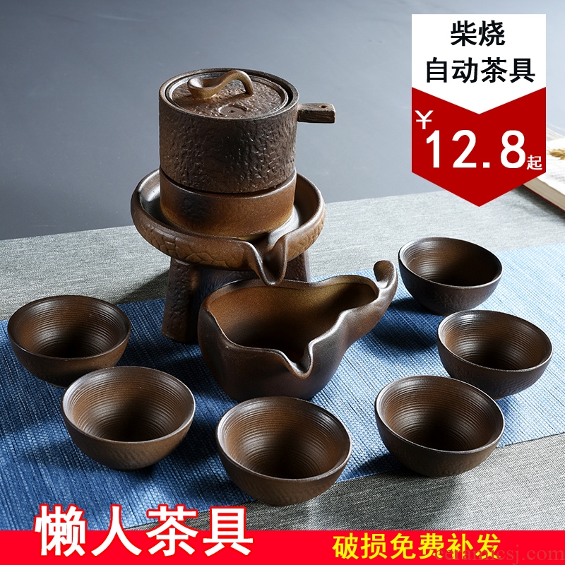 Semi automatic kung fu tea set lazy stone mill combination of a complete set of the teapot tea cup creative household ceramics