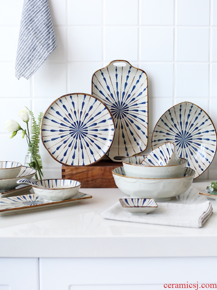 Island house Japanese - style tableware ceramic bowl in a single bowl bowl rainbow such as bowl dish dish dish dish creative move