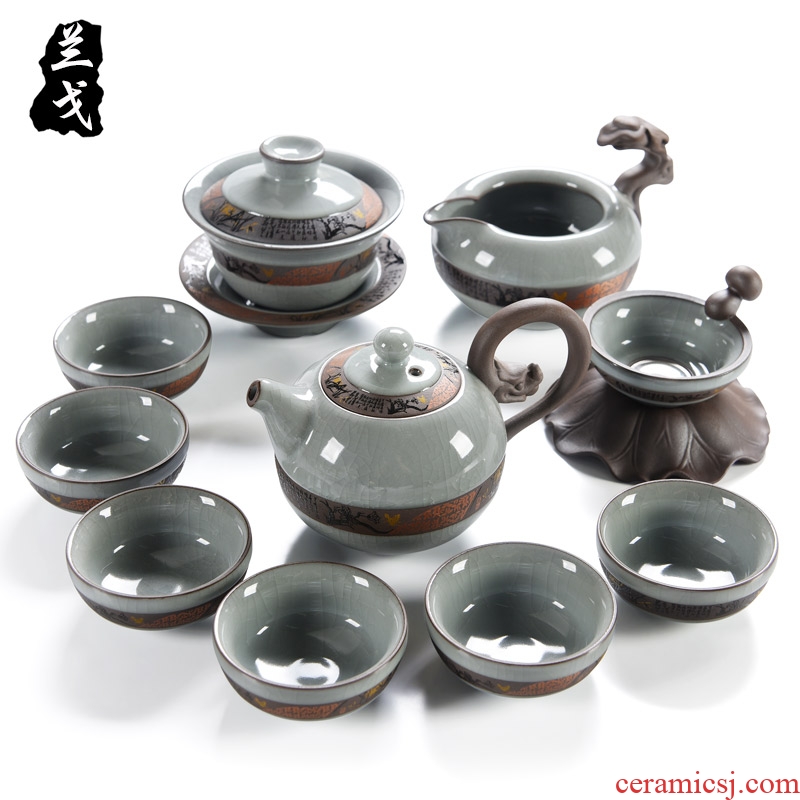Having your elder brother up up kung fu tea set to open the slice of a complete set of household ceramic cups gift pack your porcelain teapots