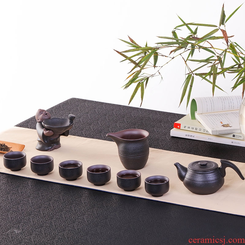 Jingdezhen kung fu tea set of black suit household take the teapot fair keller cup) a complete set of ceramic tea set
