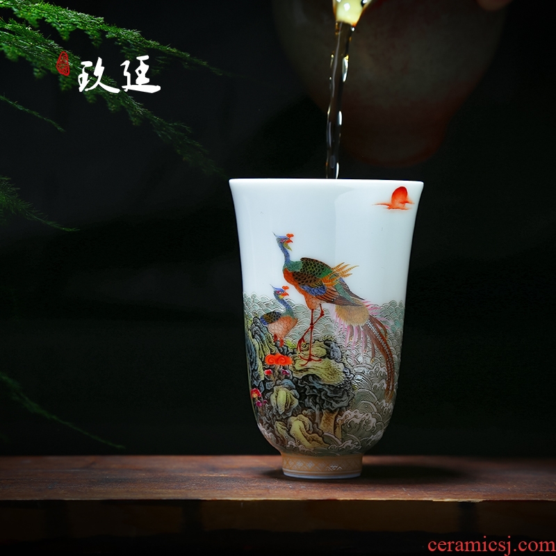 About Nine katyn famille rose red phoenix in morning sun jingdezhen ceramic cups fragrance - smelling cup kung fu tea set personal master cup by hand