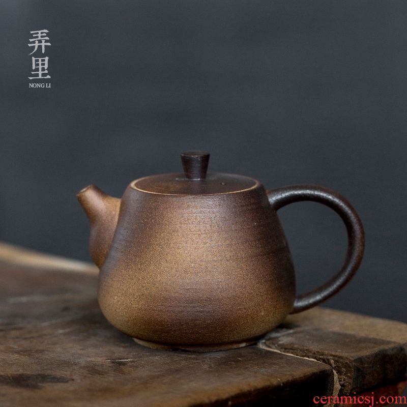 The Get firewood coarse pottery teapot in household Japanese single pot of large - sized kung fu home tea ware ceramic tea set