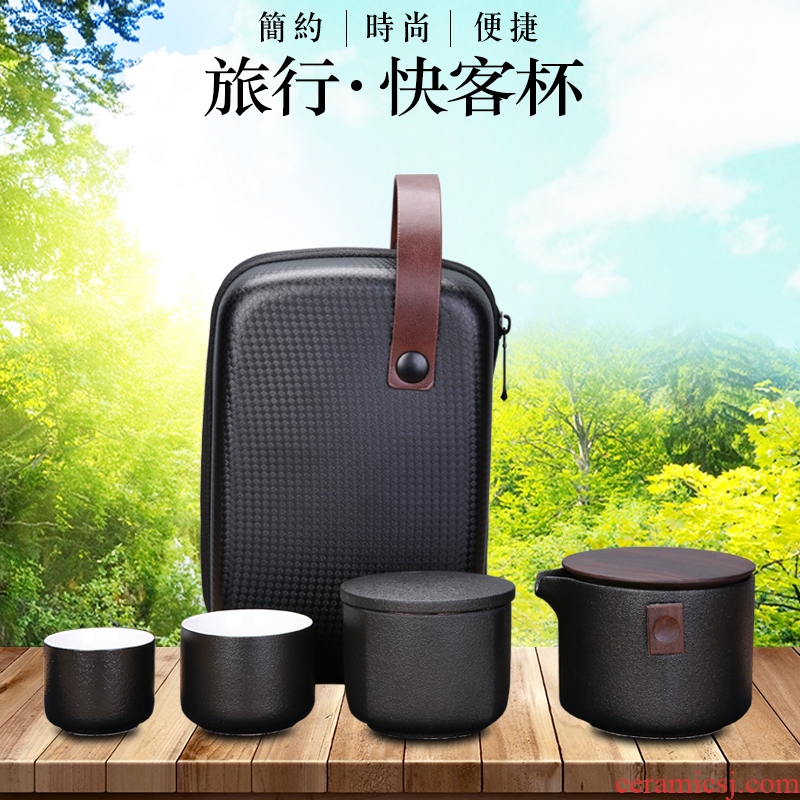 Is suing portable travel kung fu tea cups set two ceramic filter with cover a pot of crack of a complete set of