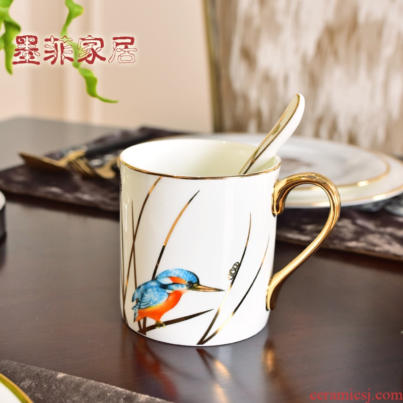European creative ipads China cups furnishing articles keller with spoon, coffee cup bride wedding gift to send new girlfriends
