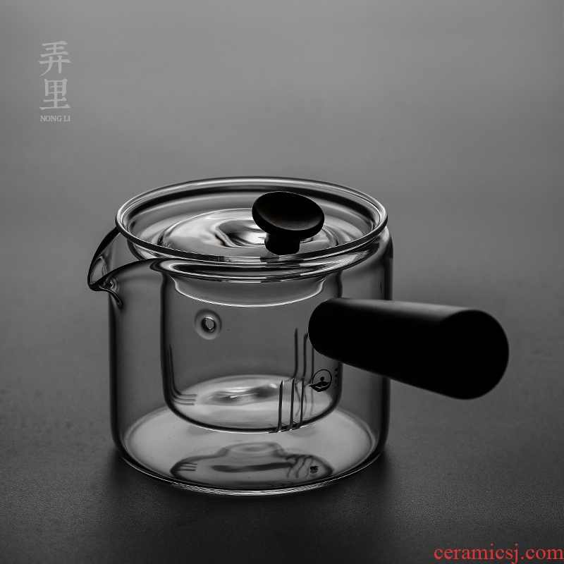 Side of the black tea the boiled tea, the electric TaoLu domestic high temperature resistant filter teapot tea heat - resistant glass tea pot